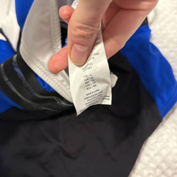 Kenneth Cole one piece swimsuit in blue, black, and white - Picture 7 of 8